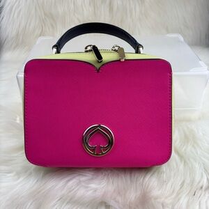 Kate Spade Vanity Mini Top Handle Bag Pink and Black